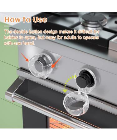 SAFELON Baby Safety Stove Gas Knob Covers & Oven Lock - 6 Pcs, White - Buy Online on SooperMarket.com