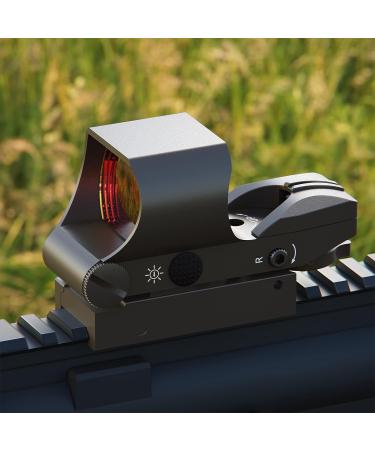 Feyachi Reflex Sight with Multiple Reticle System - Red Dot Sight with Picatinny Rail Mount for Absolute Co-Witness in Nickel Finish - Buy Online on SooperMarket.com