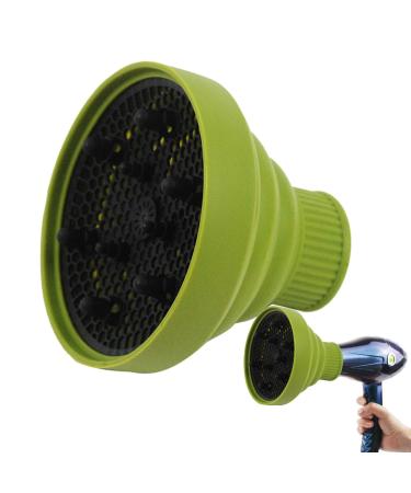 Ysvnlmjy Blow Dryer Attachment - Heat Resistant Foldable Silicone Hair Dryer Vent Hood Soft Multifunctional Universal Hair Dryer Accessories for Hair Styling green