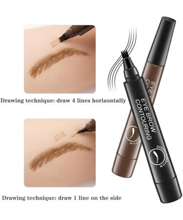Glowly Secret Eyebrow Pen Glowly Secret Waterproof Natural Eyebrow Pen Glowly Secret 4 Tipped Precise Brow Pen 3D Microblading 4-Tip Eyebrow Pen Eyebrow Contouring Pen (01#+03#) - Buy Online on SooperMarket.com
