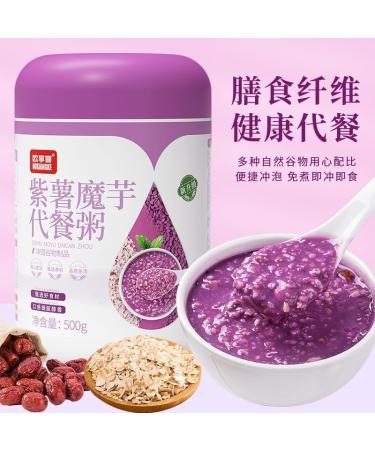 Purple potato konjac starch Soup 500g/can Ready-to-Eat Sweet potato konjac porridge Instant Breakfast Congee food replacement Grain powder Healthy and Nutritious oatmeal cereal Chinese Special (2can) - Buy Online on SooperMarket.com