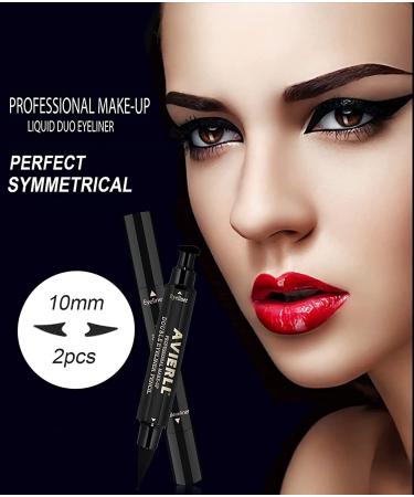 SUMEITANG 2 PCS Black Liquid Eyeliner - Cat Eye Stamp Winged Liner Pen Set for Long-Lasting, Waterproof & Smudgeproof Makeup - Buy Online on SooperMarket.com