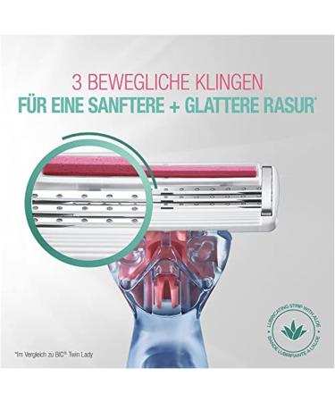 Bic Click 3 Soleil Sensitive Women's Razor - 30% Recycled Handle - 3-Blade Refills - Box of 1+2 Bundle - Buy Online on SooperMarket.com