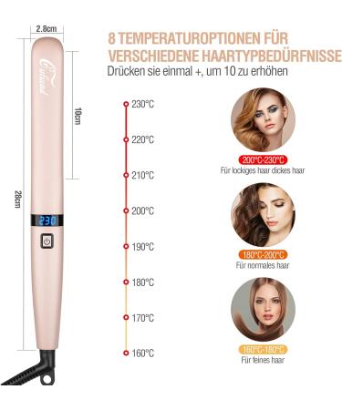Culwad Smooth Iron Hair Smoothing - 25mm Ceramic Plate Digital Display Dual Voltage Auto Shut-Off - Pink - Buy Online on SooperMarket.com