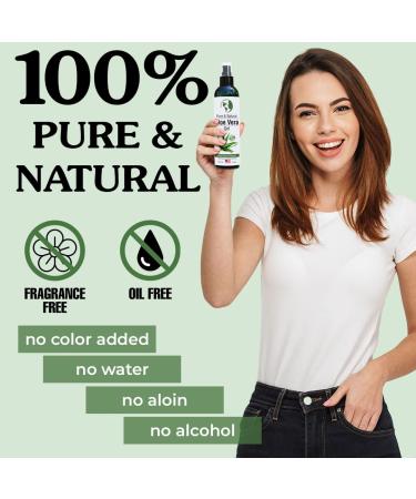 Organic Aloe Vera Gel - 100% Pure Cold Pressed for Face, Hair, Acne, Sunburn & More - 8 oz - Buy Online on SooperMarket.com