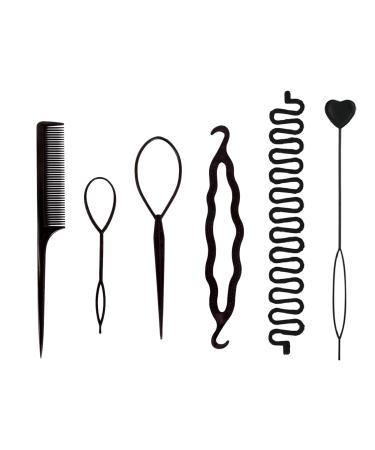 Rtrtgs 6 PCs hair braiding tool hair styling accessories hair knot braid maker hair accessories styling set hair loop tool kit diy style women women hairstyle help band spiral for hair clipping