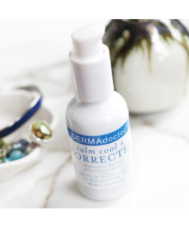 DERMAdoctor Calm Cool + Corrected Bakuchiol Retinol Alternative Serum for Sensitive Skin | Anti-Aging Fine Lines Wrinkles Brightening | 1.01 oz - International Shipping Available - Buy Online on SooperMarket.com