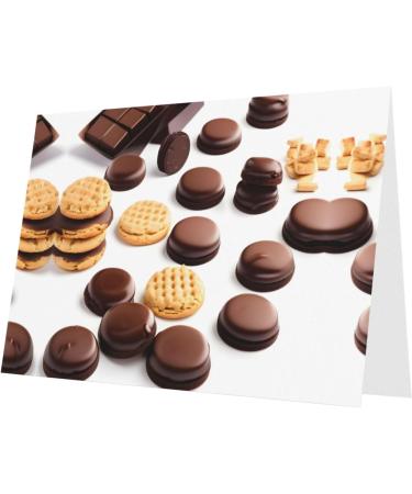 Cookies Food Chocolate Chip Biscuits Pearl Paper Greeting Card - Double-Sided Pearl Effect with Suitable for Various Occasions Cookies Food Chocolate Chip Biscuits One Size - Buy Online on SooperMarket.com