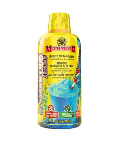 Mammoth L-Carnitine 1500 Vegetarian Caffeine Free Gluten Free (Blue Razz Slushie)