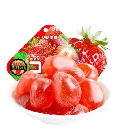 Grape Soft Candy Assorted Candy Chewing Candy Chinese Candy 52g/bag Fruit Juice Toffee Gummies Peach Soft Candy Flavored Fruits Hand Torn Candies wedding Candy Juice Candy (strawberry 10bags) strawberry 10bags