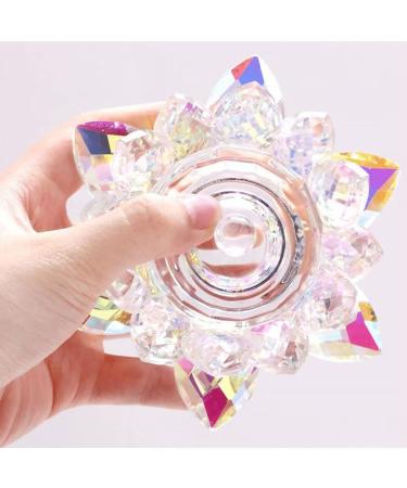 Minkissy Crystal Dappen Dish with Lid - Flower Shaped Glass Cup for Nail Art | Manicure Mixing Bowl & Tools - Buy Online on SooperMarket.com