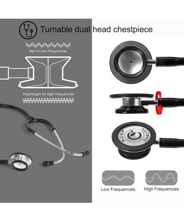 Buy Micro Shine Adjustable Stethoscope for Doctors & Medical Students - Lightweight Flexible Tube & Soft Ear Knobs (Black) - Best Quality for Optimal Performance - Buy Online on SooperMarket.com