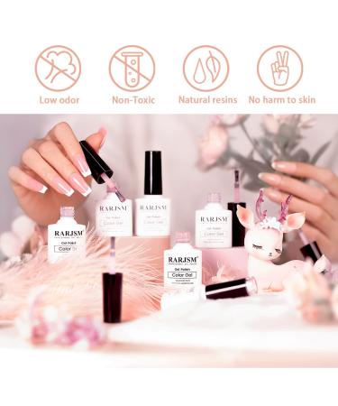 Nude Gel Polish Set for French Manicure - 6 Transparent Colors for Home Salon, LED UV Curing - 7.5ml Each - Buy Online on SooperMarket.com