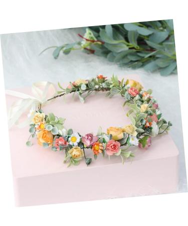 Gogogmee Artificial Flower Headband Headband Bridal Headpieces for Wedding Floral Wreath Headband Boho Hair Ties Lady Headband Flower Rose Wreath Bridal Fairy Headpiece Tiara Fabric - Buy Online on SooperMarket.com