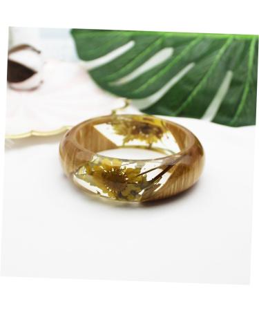 TENDYCOCO 2 Pcs Flower Bracelet Gemstone Bracelets Wood Bracelet Hawaiian Bracelet Friendship Bracelets Resin Bangle Bracelet Clear Bracelet Bangle Clear Epoxy European and American Jewelry 6.4X2.3CMx2pcs As Shownx2pcs - Buy Online on SooperMarket.com
