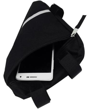 Buy Qitidasen Waterproof Bicycle Triangular Bag - Reflective Double-Sided Front Tube Frame Pocket (Black) for Safe Night Riding | International Shipping Available - Buy Online on SooperMarket.com