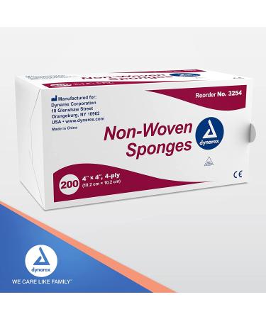 Dynarex Non-Woven Sponge 4x4 Inch - 200 Count (Pack of 1) - Buy Online on SooperMarket.com