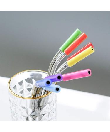 U-K Silicon Tips Cover for Stainless Steel Straws 6 mm 8Pcs Multi- Colors Soft Food Grade Silicone Straws Nozzles Reusable Cover for 1/ 4'' Wide Straws Practical & Popular - Buy Online on SooperMarket.com