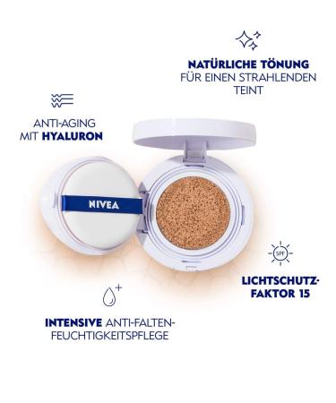 NIVEA 3in1 Anti-Age Care Cushion - Natural Tint & Moisture for Medium Skin | 15ml - International Shipping Available - Buy Online on SooperMarket.com
