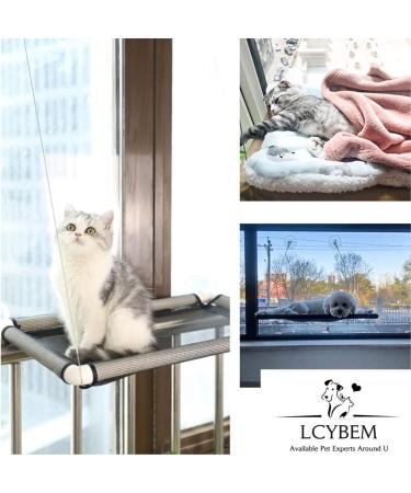 Lcybem Cat Window Hammock - Sturdy Suction Cups Window Perch for Cats - Holds Two Large Cats - 360 Sunbathe - Indoor Cat Window Seat - Buy Online on SooperMarket.com