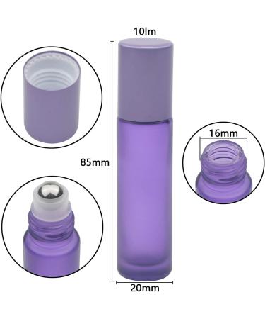 PXYELEC 10PCS Essential Oil Roll-On Bottles | 10ml Purple Glass Perfume Bottles with Aluminum Caps & Stainless Steel Roller Balls for Aromatherapy - Buy Online on SooperMarket.com
