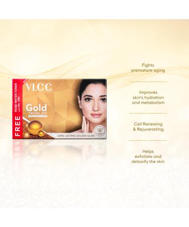 Buy VLCC Gold Facial Kit 300gm + FREE Rose Water Toner 100ml - Radiant Skin Care Online - Buy Online on SooperMarket.com
