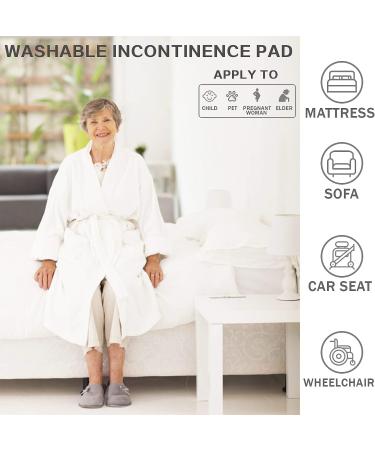 Washable Incontinence Pad 5 Layers - 85x90cm Double Pack | Reusable Waterproof Bed Protection for Adults & Children - Buy Online on SooperMarket.com