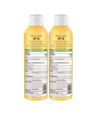 Babo Botanicals Sheer Zinc SPF 30 Continuous Spray Sunscreen - 100% Mineral, Unscented (12 Fl Oz, Pack of 2) - Buy Online on SooperMarket.com