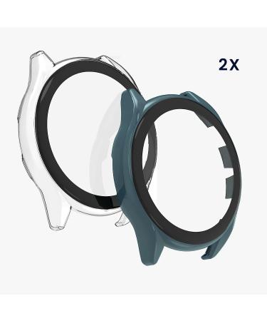 kwmobile Cover Set for Huami Amazfit GTR 3 / GTR 3 Pro - Tempered Glass and Plastic Frame - Green/Transparent - Buy Online on SooperMarket.com