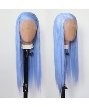 Tawarm Long Light Blue Wig for Black Women | Synthetic Lace Front Glue-Free Hand-Knotted Daily Wear & Cosplay | 33 x 7.6 cm Straight Style - Buy Online on SooperMarket.com