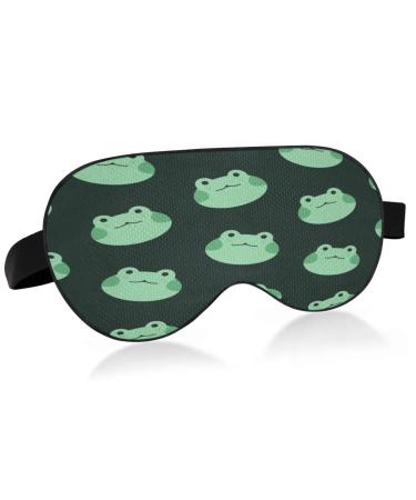 WELLDAY Sleep Mask Cute Frogs Night Eye Shade Cover Soft Comfort Blindfold Blockout Light Adjustable Strap for Men Women