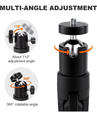 Mini Projector Tripod Stand - 6.3 Inch Compact Desktop Stand with 1/4 Screw Ballhead for Cameras and Projectors | Compatible with Smooth 4, Osmo Mobile, Vimble 2 - Buy Online on SooperMarket.com