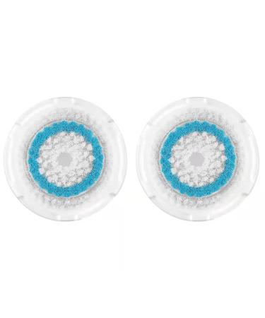 Facial Cleansing Brush Head Replacement Compatible for Deep Pore Acne Cleaning Brush Clogged and Enlarged Pores (2 Pack Blue) 2 Pack Blue1+green1