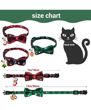 YUJUN 3Pack Christmas Cat Collars with Bow tie and Bell - Adjustable Plaid Snowflake Collar for Kittens - Breakaway Buckle Safety for Puppy - Buy Online on SooperMarket.com