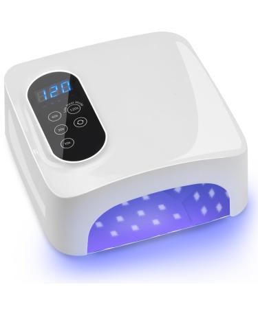 Cordless UV LED Nail Lamp COLORENE 72W Rechargeable Nail Light Quick Curing Dryer Professional Nail Dryer Gel Polish Light with 4 Timer Setting Auto Sensor for Salon Home Nail Art White