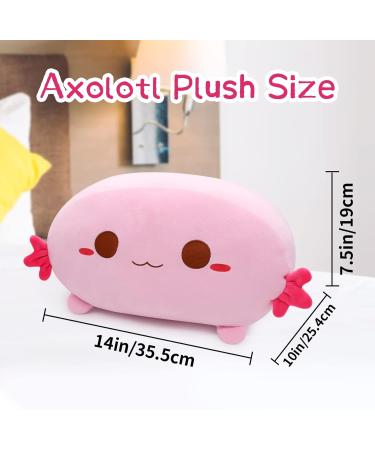 Yamepuia 35CM Axolotl Plush Pillow Toy - Soft Pink Stuffed Animal for Kids Birthday Gifts - Buy Online on SooperMarket.com