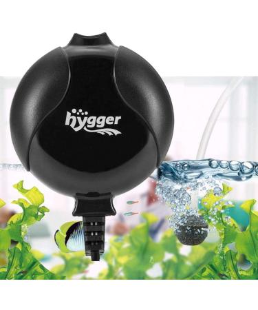 hygger Quiet Mini Air Pump for Aquarium 1.5 Watt Oxygen Fish Air Pump for 1-15 Gallon Fish Tank with Accessories Black