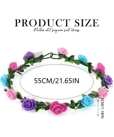 Zoestar Light Up Flower Crown Headband LED Hair Wreath Headbands Bridal Floral Headpiece Festival Party Hair Accessories for Women and Girls (Colorful Standard Size) - Buy Online on SooperMarket.com