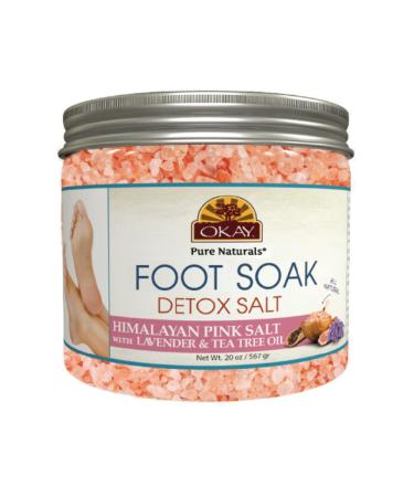 Okay Himalayan Pink Salt Foot Soak With & Tea Tree Oil, lavender, 20 Ounce