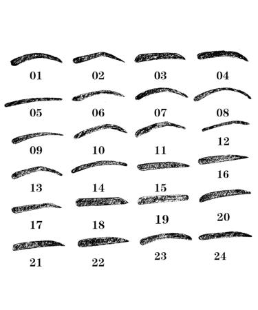 24 Reusable Eyebrow Template Set with Eyebrow Pen - Perfect for Beginners & Professionals | Brown Eyebrow Pencil Included - Buy Online on SooperMarket.com