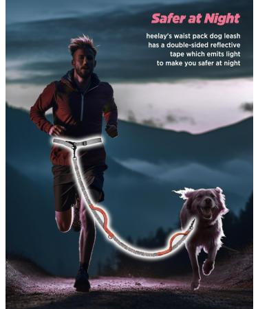 Hurluksi Dog Waist Lead - Hands-Free Heavy Duty Running Belt Leash with Bungee Retractable Design and Sponge Handle (Orange) - Buy Online on SooperMarket.com