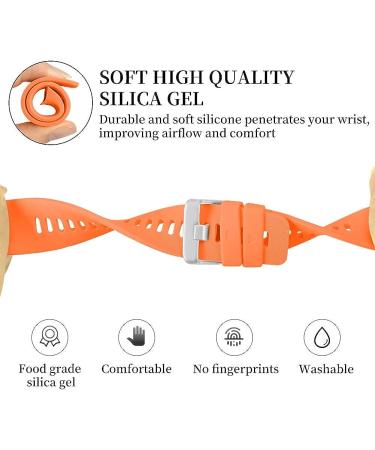 Watbro Compatible with Garmin Forerunner 45 Band  Soft Silicone Sport Replacement Watch Band  Fitness Strap Bracelet Wristband for Garmin Forerunner 45 Smartwatch Pink+Teal+Orange - Buy Online on SooperMarket.com