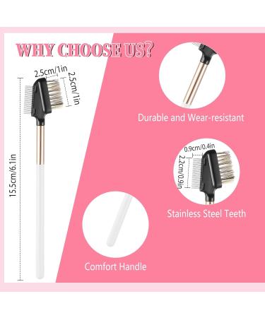 2 in 1 Eyebrow Brush & Lash Comb - Professional Reusable Metal Eyelash Separator with Stainless Steel Teeth & Natural Wood Handle for Women | Perfect Eye Makeup Tool - Buy Online on SooperMarket.com
