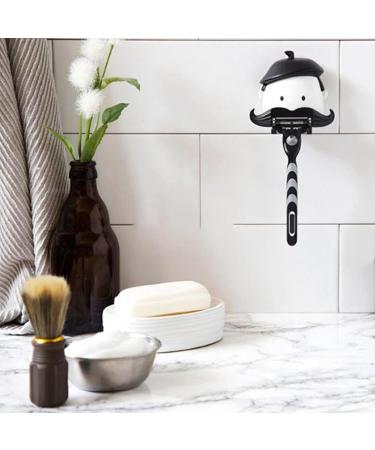 Chenri 2-Piece Beard-Shaped Razor Holder | Funny Suction Cup Design | Creative No-Drill Waterproof Hook for Bathroom & Kitchen - Buy Online on SooperMarket.com