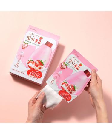 WELCOS KWAILNARA Strawberry Milk Sheet Mask - 10 pcs | Hydrating Skincare | International Shipping Available - Buy Online on SooperMarket.com