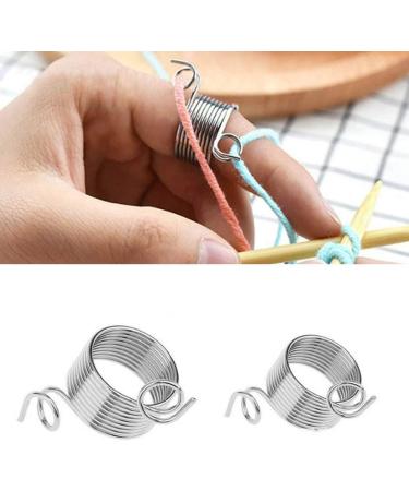 JOYUETLAN Stainless Steel Yarn Guide Knitting Thimble - 2 Piece Set for Crafts - Knitting Accessories Tool - Buy Online on SooperMarket.com