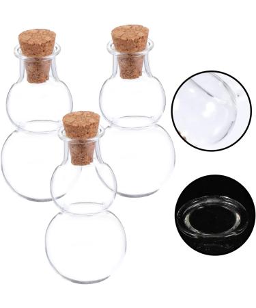Zerodeko Glass Jar 3pcs Wishing Bottle Glass Wooden Accessories Bed Room Decor Transparent 3.8X2.cm - Buy Online on SooperMarket.com