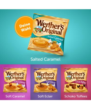 Werther's Original Salted Caramel Soft Eclair 180g - Creamy Caramel Filling International Shipping Available - Buy Online on SooperMarket.com