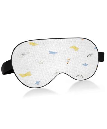 WELLDAY Sleep Mask Cute Butterfly Night Eye Shade Cover Soft Comfort Blindfold Blockout Light Adjustable Strap for Men Women