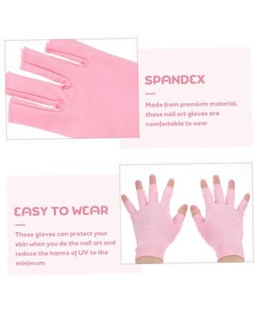 Mikinona UV NAIL GLOVES 1 Pair Nail Gloves Protective Gloves Nail Art Uv Gloves Nails Gel Nail Uv Gloves Gel for Nails Nail Fingerless Mittens Spandex Nail Polish Sun Protection Pink - Buy Online on SooperMarket.com